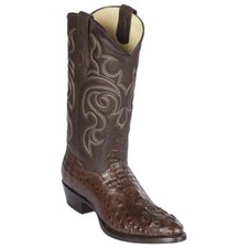 Hornback Caiman Crocodile Western Roper Boots Cognac Brown Leather — listing 6