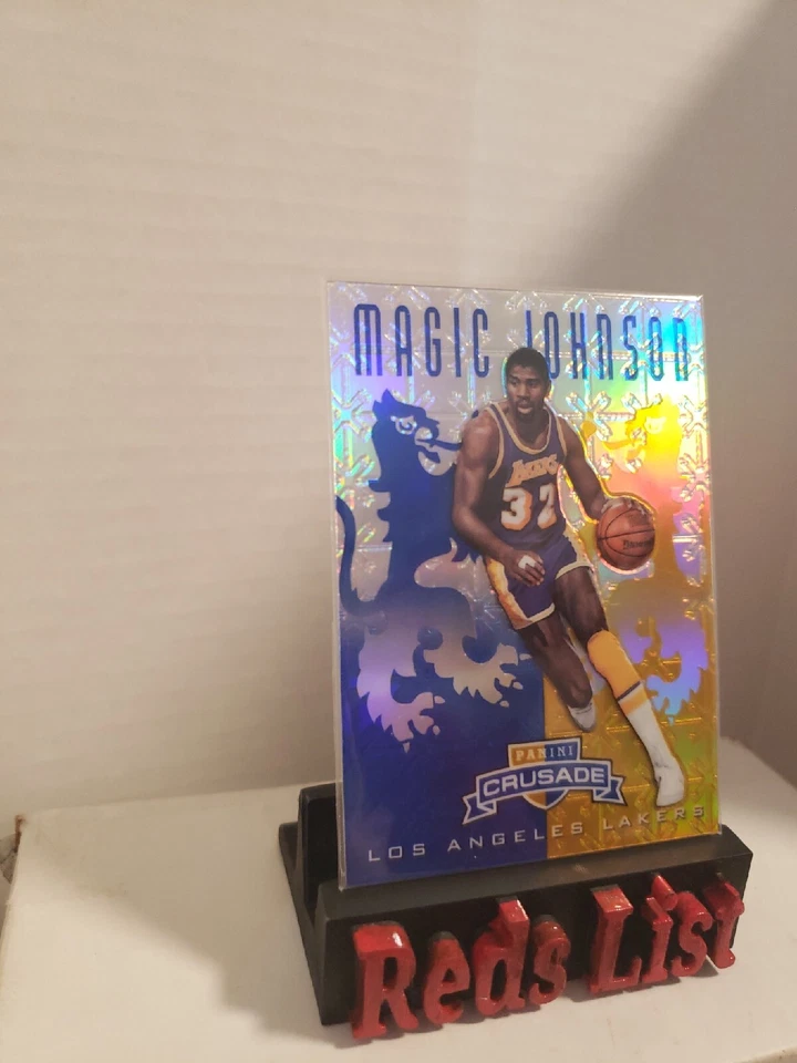 2012-13 Panini Crusade Crusade Blue Magic Johnson #104 HOF Lakers  - Image 2 of 4