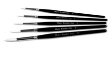 Synthetic Sable Brush White Round Watercolour Acrylic Oil Set of 5 Major Brushes