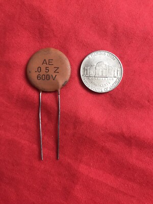 NOS AE .05 uF 600V .02Z Z5U ceramic disc tone capacitor 1970s USA