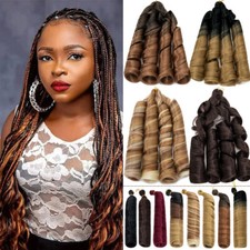 Curly Braiding Hair 24" Wave French Curls Silky Synthetic Extensions As Human US