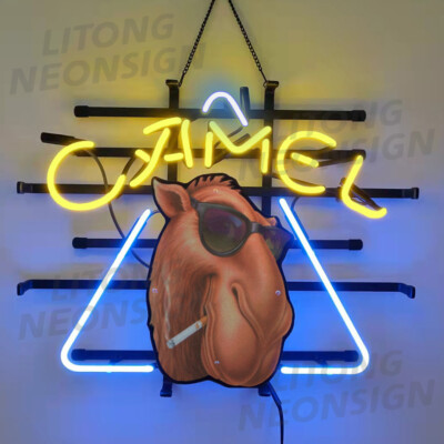 Camel Cigarettes Joe Camel Neon Sign Real Glass 19''x15'' Bar Pub Store Wall Decor