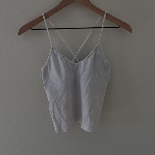 Polo Jeans Ralph Lauren Bianco Reggiseno a Ripiano Criss Cross Camicia Medium - Foto 2 di 6