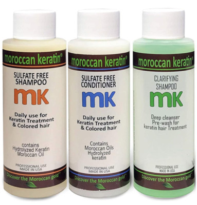3 pack Moroccan Keratin Clarifying Shampoo, Sulfate-Free Shampoo & Conditione...