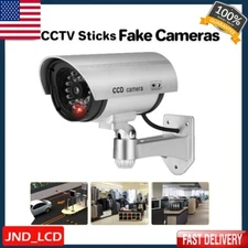 Dummy Fake Camera Surveillance CCTV Wall Security Camera Flashing LED Light