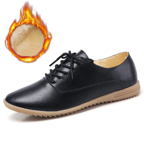 Women Oxford Shoes Leather Ballet Flats Lace Up Soft Casual Comfortable Ladies - Bild 8 von 42