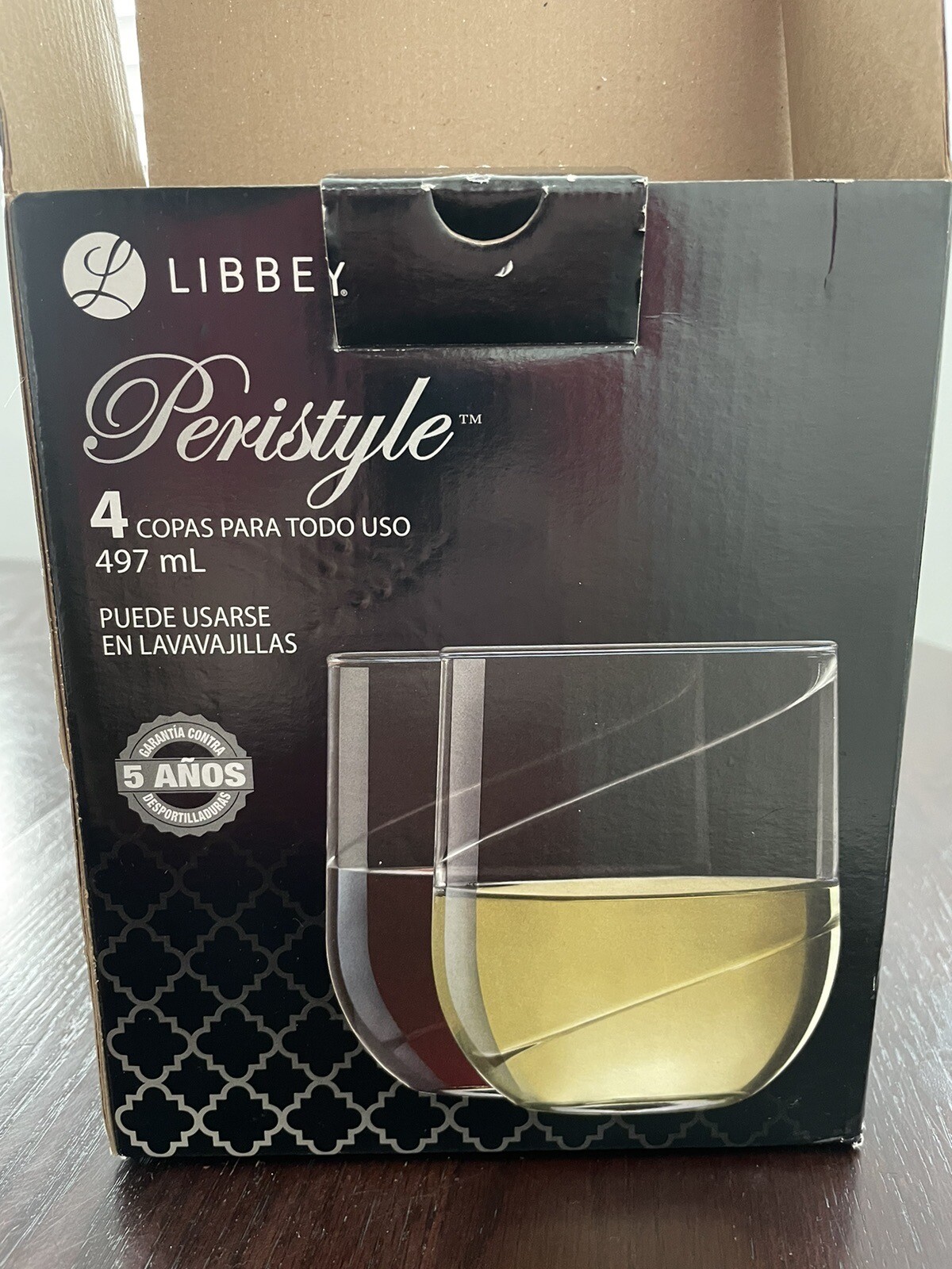 Libbey Peristyle AllPurpose Stemless Wine Glasses, Set of 4 eBay