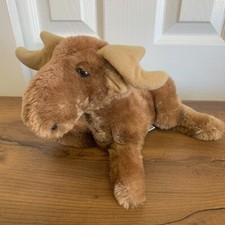 Vintage Dakin Brown Moose Plush 11  1980 Stuffed Animal Ground Nutshells Korea