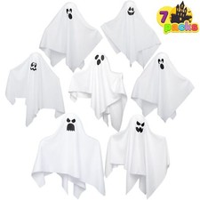 JOYIN 7 Pcs Halloween Hanging White Ghost, 19  Spooky Flying Ghost for Hallow...