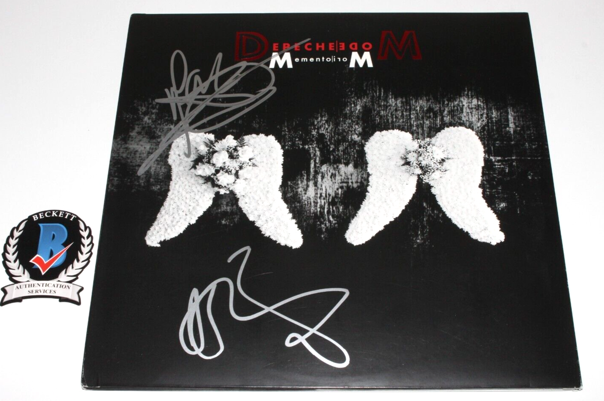 DEPECHE MODE BAND SIGNED MEMENTO MORI ALBUM VINYL RECORD BECKETT