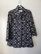 Janska Boulder Fleece Coat Women Size Medium Buffalo Plaid Grey