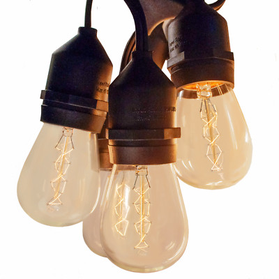 S14 Zig Zag Edison E26 Commercial Outdoor Patio String Lights with Suspender