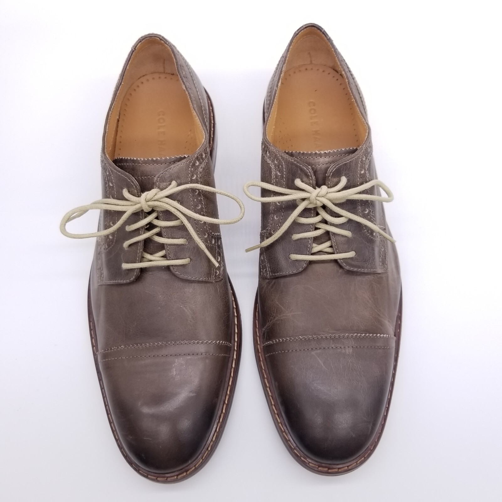 SAOLA Scarpe eleganti Cole Haan da uomo 11 5 marroni Oxford cap punta brogue in pelle derby C21323