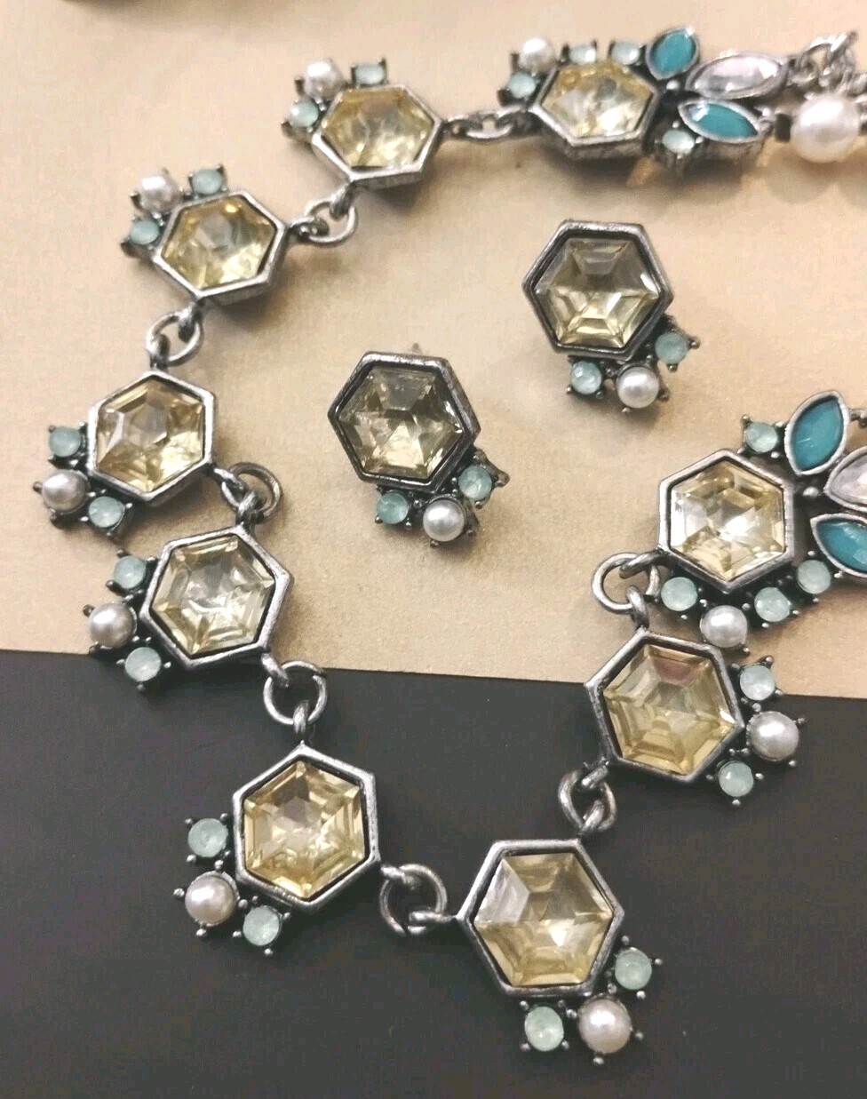 EXPRESSIONS COLLECTION Silver Tone Hexagonal Link… - image 5