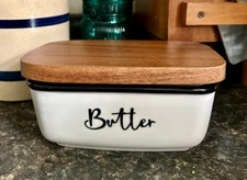 Butter Dish with Lid, ALELION Large Ceramic Butter Dish 4.13"L x 2.83"W x 6.38"H