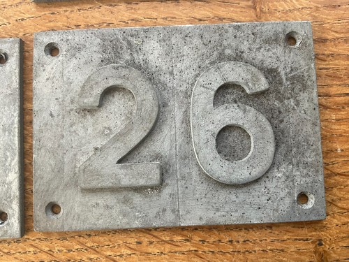 Vintage Galvanised Steel House Number Sign Reclaimed Salvage Old Architectural - Picture 34 of 48