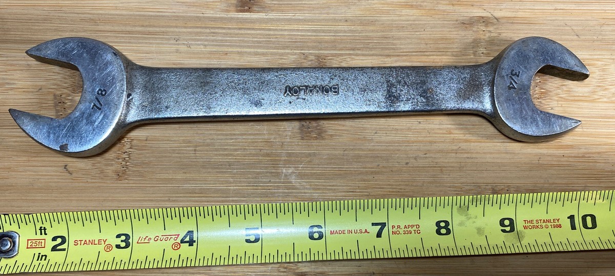 ■ビンテージ■ Sカープ オープン レンチ BONNEY Vintage BONNEY 1731A Open End Wrench! 7/8 X 3/4 Bonaloy tool