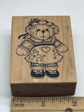 PSX Bear SADIE GIRL Teddy BEAR IN DRESS Rubber Stamps Vintage 1990 toys