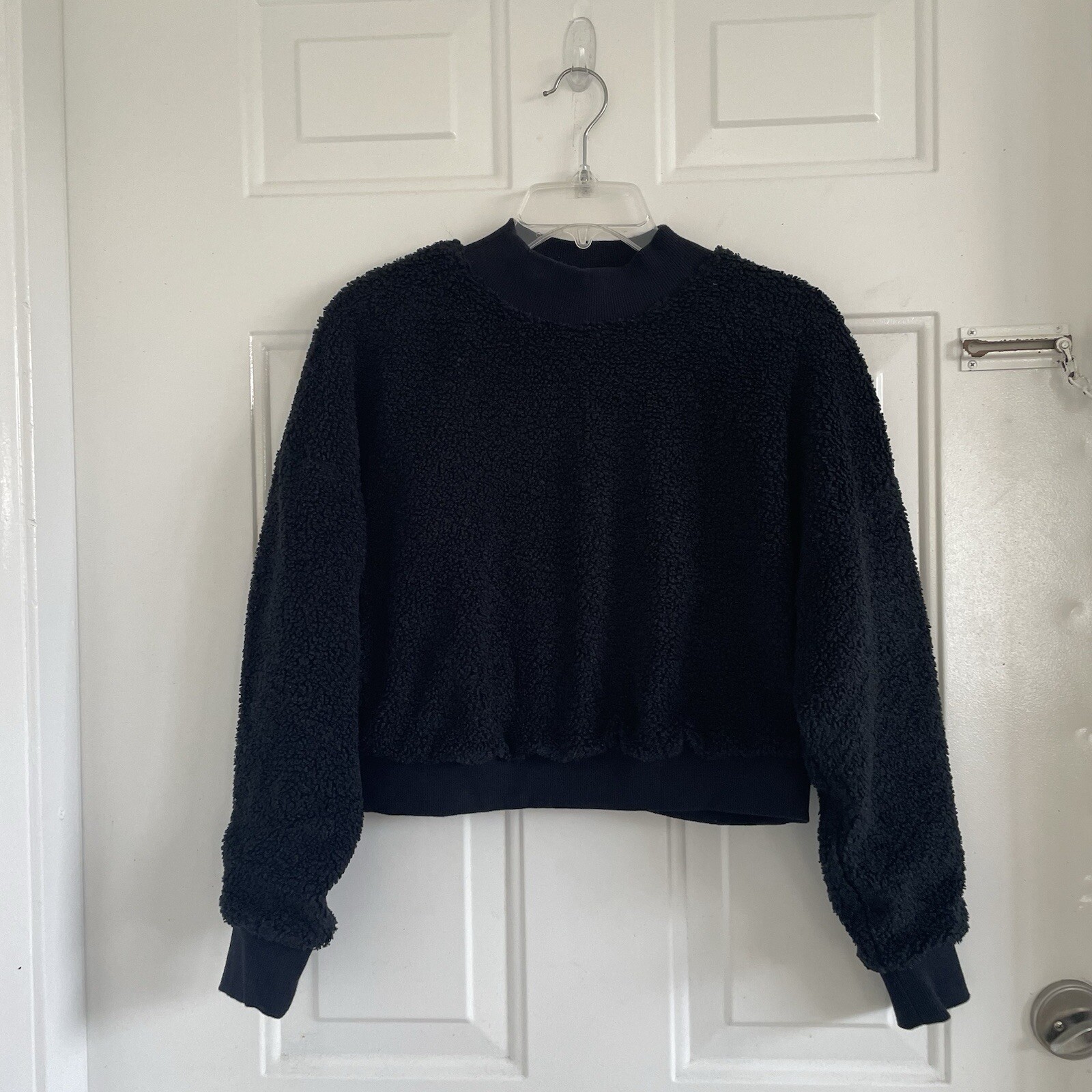 Fabletics Women’s Black Crop Teddy Lined Sweatshi… - image 3