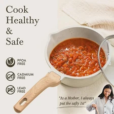 1.5Qt & 2.5Qt Sauce Pan Set with Lid Nonstick Sauce Pot Induction Cooking Pot