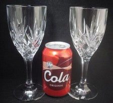 Pair of Gleneagles Crystal ARGYLE Large Wine Glasses 7.5"h (unsigned)