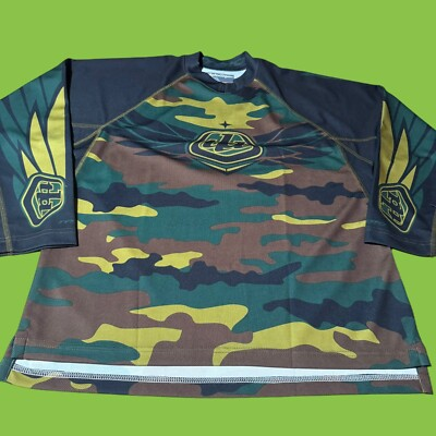 #ad Troy Lee Designs Camo Long Sleeve Motocross Racing Jersey Shirt Medium $19.99