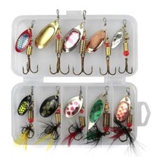 10PCS Metal Spoon Lure Kit - Spinner Bait 3.5g for Pike/Trout Fishing Tackle