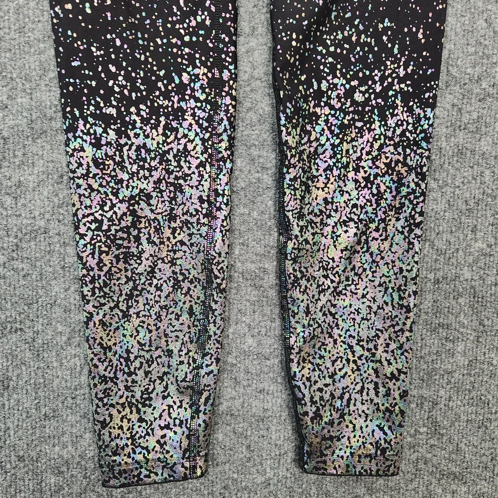 beyond-yoga alloy rainbow ombre high waisted speckled midi leggings