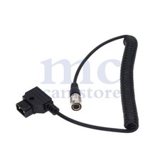 Sound Devices ZAXCOM Coiled Twist Power Cable D Tap to Hirose 4 Pin Male