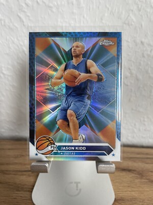 Jason Kidd 2023-24 Topps Chrome Basketball Blue Refractor #77 Mavericks