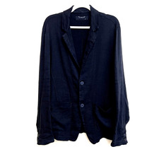 Transit Women's Size S Linen Blend Relaxed Button Shirt Jacket Lagenlook Italy