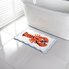 Isle Life Vibrant Lobster Design Bath Mat A Supersoft Bathroom Mat - 50 x 80cm