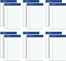 Ampad 5 x 8 Legal Pads, 12 Pack, Narrow Ruled, White Paper, 50 Sheets Per Writin