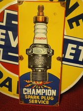 Rare Vintage Champion Spark Plugs 2ft Porcelain Enamel Gas Service Station Sign Rare Vintage Champion Spark Plugs 2ft Porcelain Enamel Gas Service Station Sign