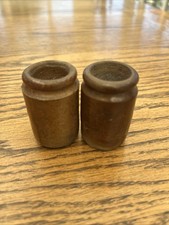 Pair antique Victorian  salt-glazed stoneware ink bottles
