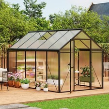 6x10FT Walk-in Greenhouse Aluminum Alloy Frame w/ Vent Lockable Door Heavy Duty