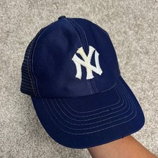 Vintage New York Yankees Snapback Hat Adjust-A-Size M/L Mesh Back Embroidered