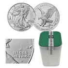 2025 (P) $1 American Silver Eagle with Eagle Privy BU Coin - Open Roll of 20