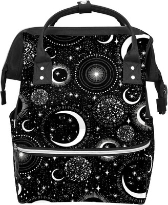 Gothic Moon Stars Boho Diaper Bag Travel Backpack Large Capacity Multi-Function 