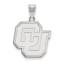 10k White Gold LogoArt University of Colorado C-U Large Pendant