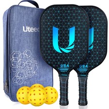 Uteeqe Pickleball Paddles Set of 2, Graphite, Thermoformed One-Mold, Semi-Tex...