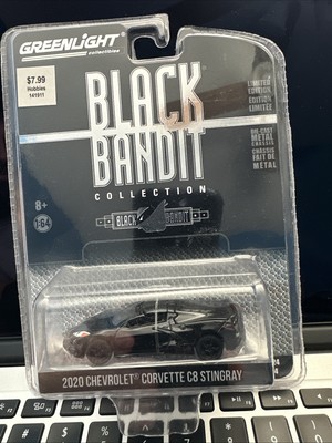 1/64 GREENLIGHT BLACK BANDIT 2020 CHEVROLET CORVETTE C8 STINGRAY COUPE