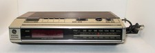 Vintage General Electric Alarm Clock AM/FM Radio Model 7-4634B Woodgrain; Tested