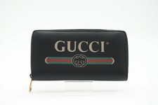 GUCCI Leather Vintage Logo Zip Wallet Returnable 3 Days