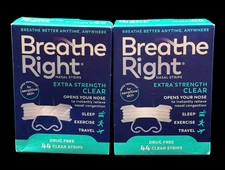 Lot of 2 Breathe Right Extra Strength Clear Nasal Strips Exp 2029 😴