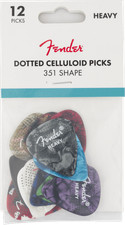 Genuine Fender 351 Dotted Celluloid Guitar Picks, 12-Pack, HEAVY, 198-0200-500