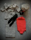 Vtg 60s Mattel Barbie Career Girl #954 Tweed Suit Outfit Black White COMPLETE