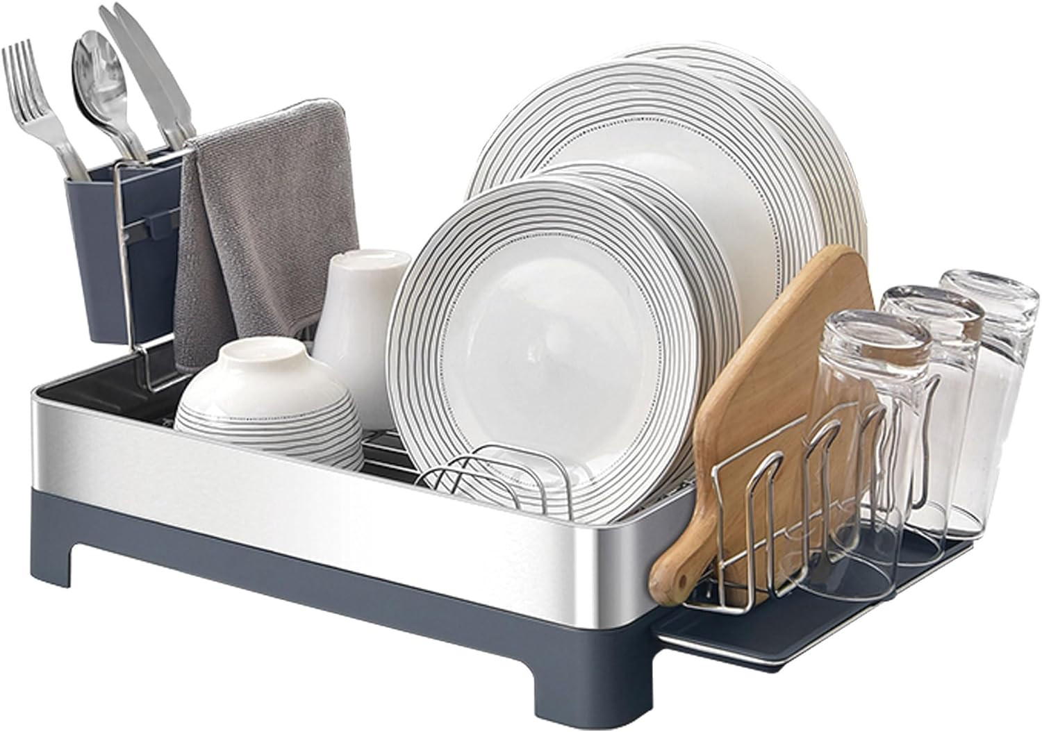 Scolapiatti Siba 51 cm Acciaio Inox e Plastica Grigio - Sconto Casa