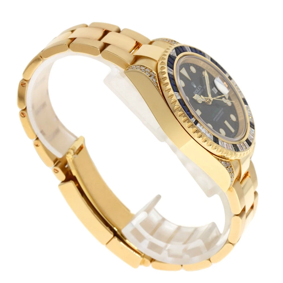 Relojes Rolex GMT Master II Baguette Diamante Zafiro 116758SA K18 Amarillo Go... Foto 2 de 4