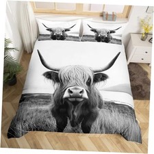 Highland Cow Comforter Cover Queen Size Queen 90"x 90" No Comforter Multi 53